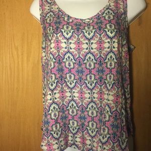Summery pattern tank with zipper back
